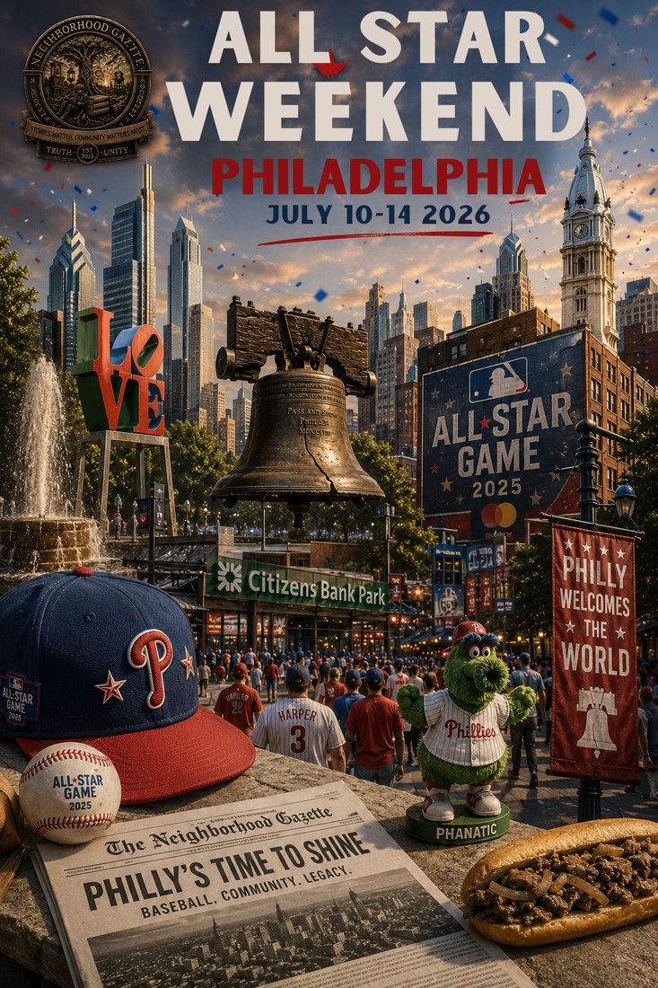 All-Star Weekend Philadelphia 2026 — Neighborhood Gazette cover graphic