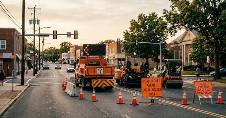 Road crews and lane closures in Camden County