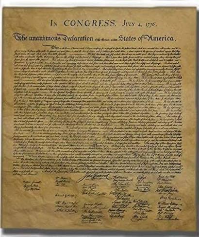 The original Declaration of Independence parchment, National Archives, Washington D.C.