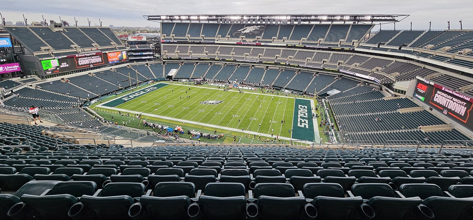 The field and stands at Lincoln Financial Field in Philadelphia before an Eagles game