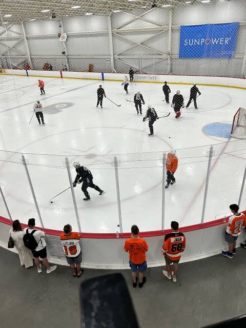 Flyers prospects on the ice at development camp in Voorhees, NJ