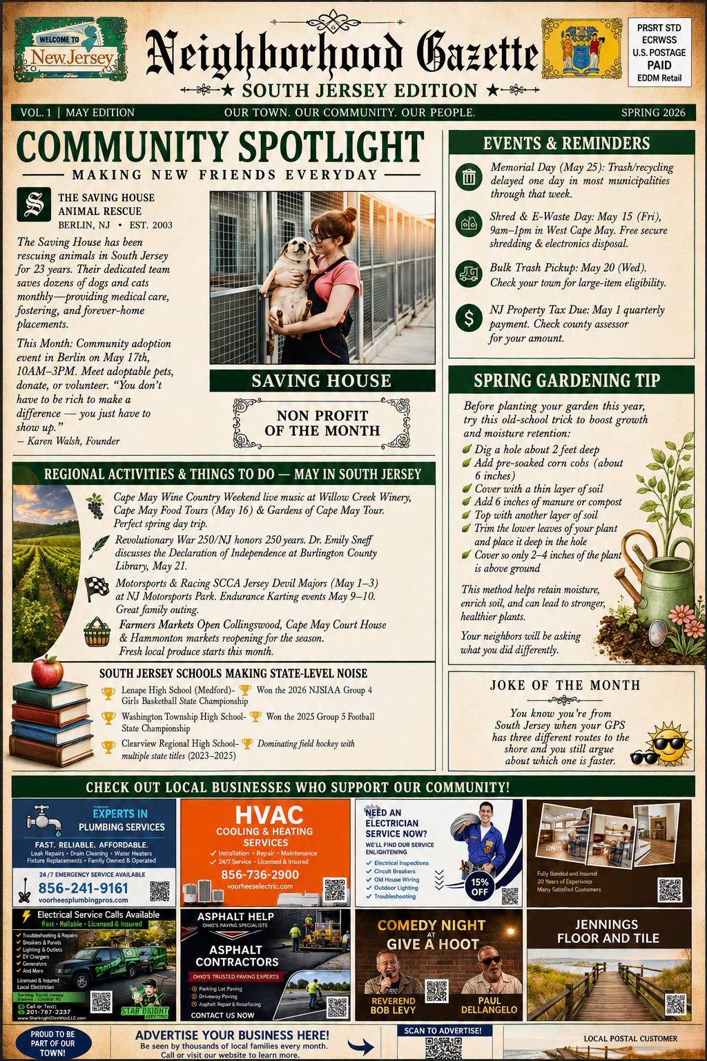 Neighborhood Gazette Town Card
