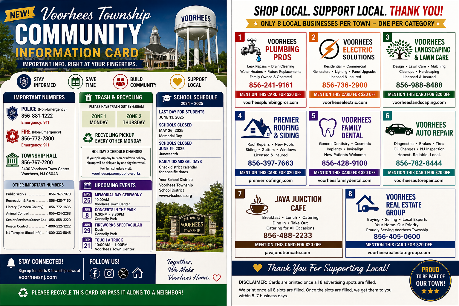 Gazette Town Card ad