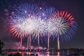 July 4th fireworks over the waterfront