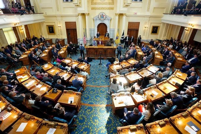 The New Jersey Statehouse in Trenton, where Gov. Sherrill signed a record $60.7 billion budget