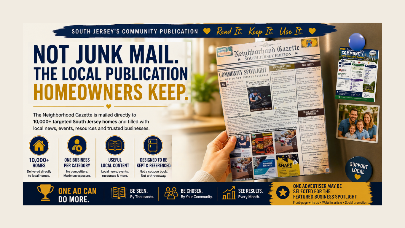 The Neighborhood Gazette — Stop Paying More to Be Ignored. South Jersey's premium direct-mail community publication