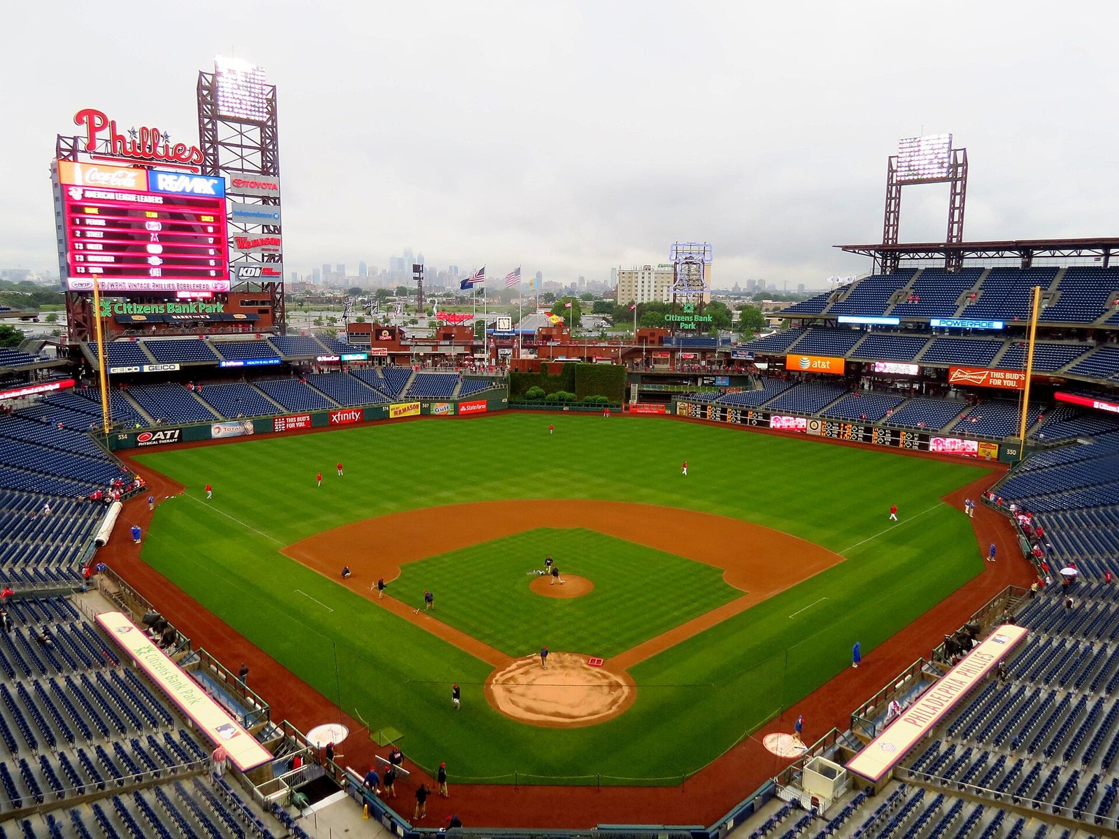 Citizens Bank Park seen from the upper deck behind home plate