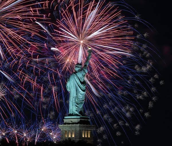 Statue of Liberty with fireworks — America's 250th birthday July 4th 2026